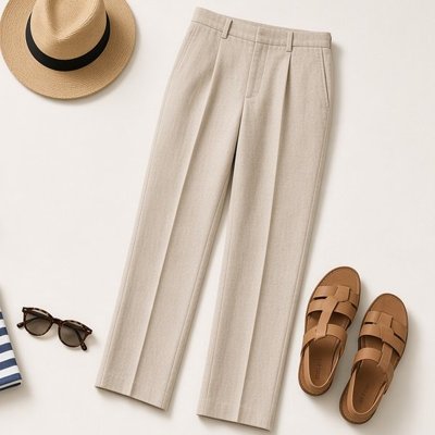 pantalone chiaro con pince